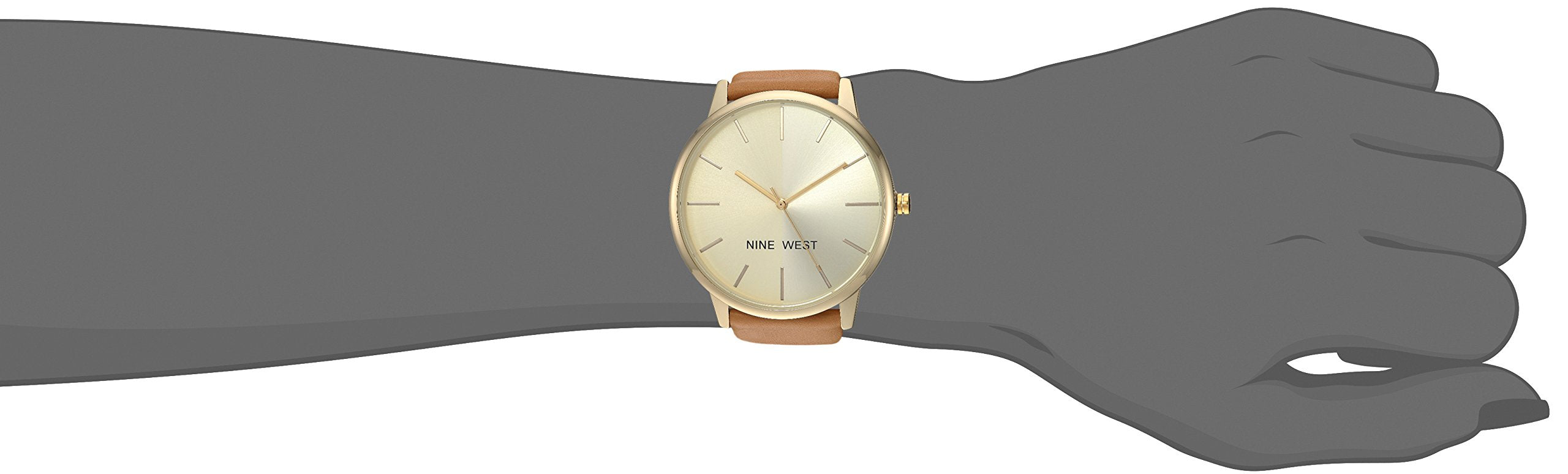 Nine West Women's Gold-Tone Strap Watch - 40 mm - Brown/Gold - NW/1996CHCM