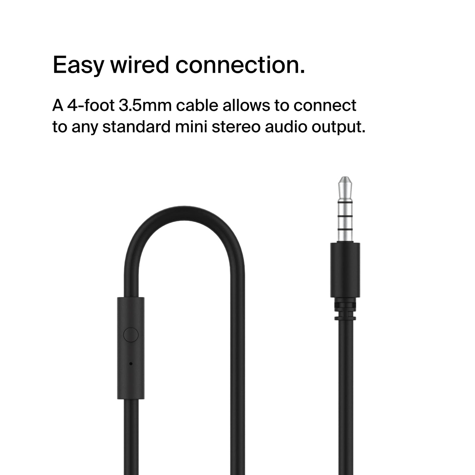 Belkin SoundForm Mini Wired On-Ear for Over-Ear Headset for Children with inline Microphone for Online Learning, School, Travel, Play, For 3.5mm Compatible Devices - Black, Kids Headphones (Wired)