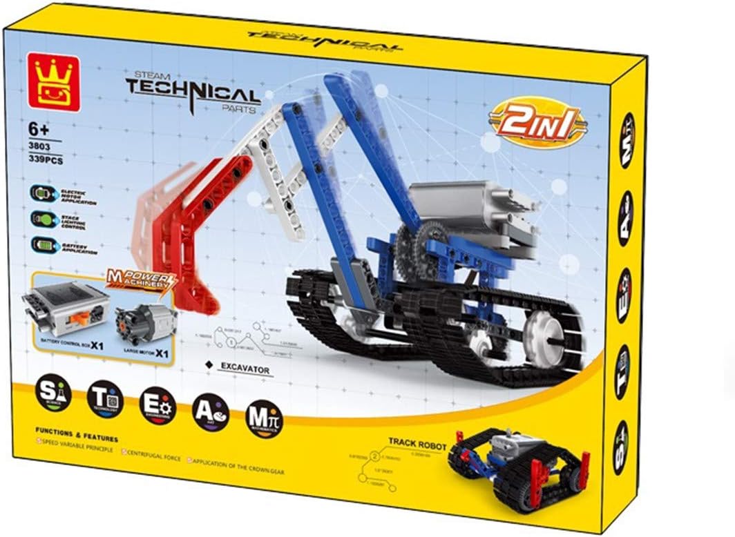 Wange Excavator & Track Robot 2-in-1 Building Blocks Set 3803 339 Pieces