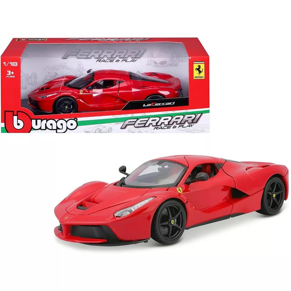 Bburago 1:18 Scale Ferrari Race and Play LaFerrari Diecast Vehicle, red