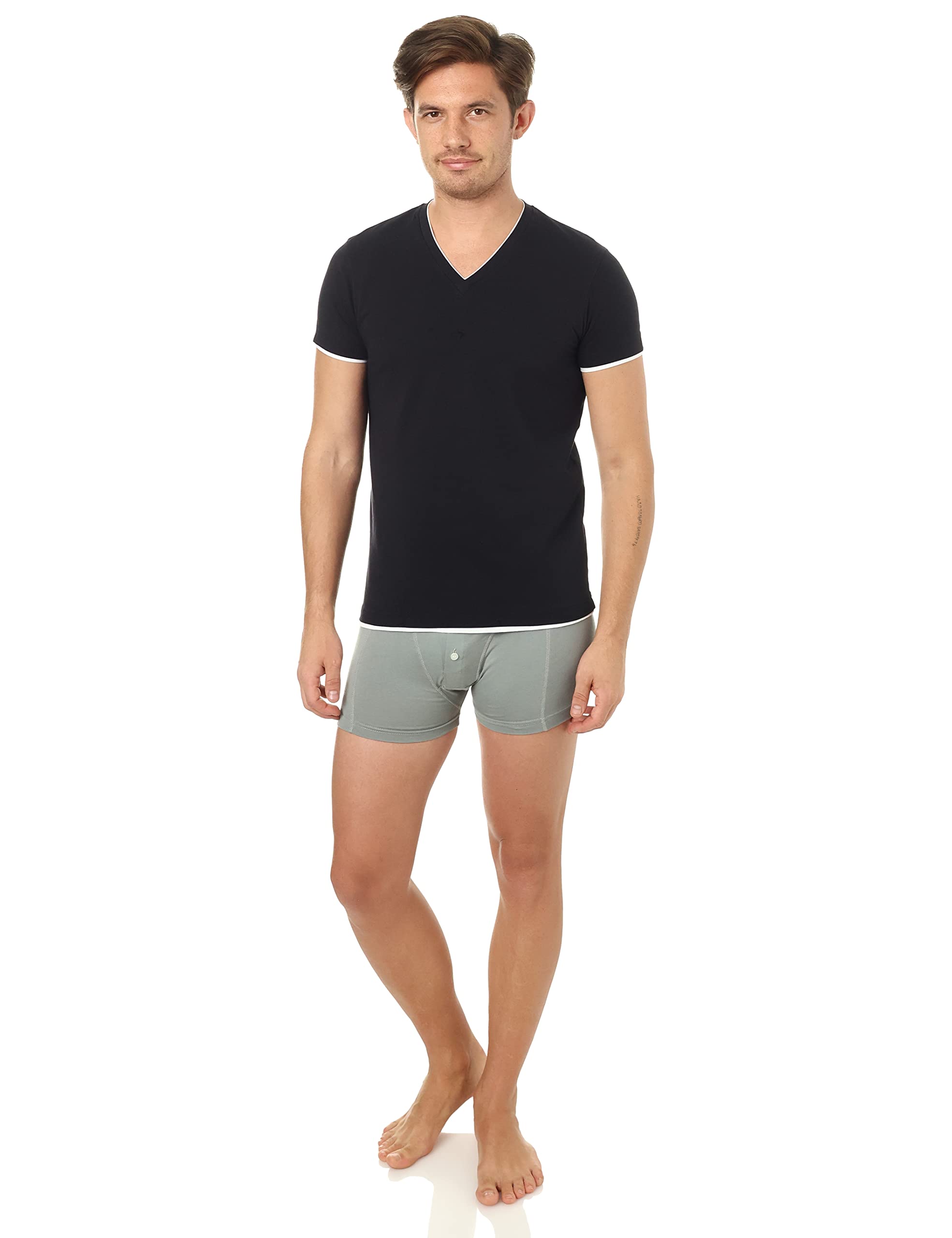 Hero Basic mens Set Of 3 - Double V Neck t-Shirts + Free Boxer Underwear (pack of 4)