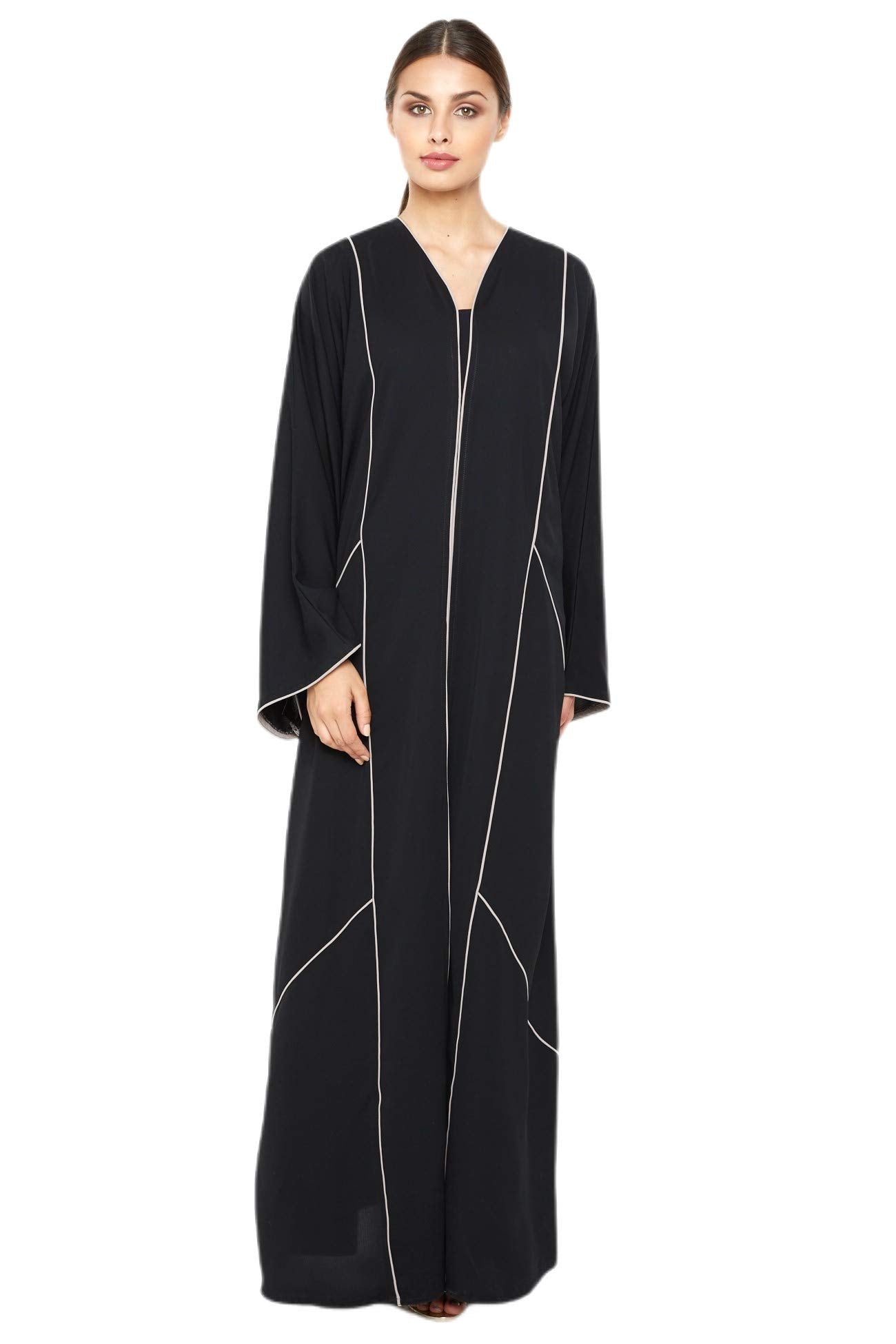 Nukhbaa Womens Premium Abaya Made With Fine Fabric, Comes With Matching Hijab AJ673A