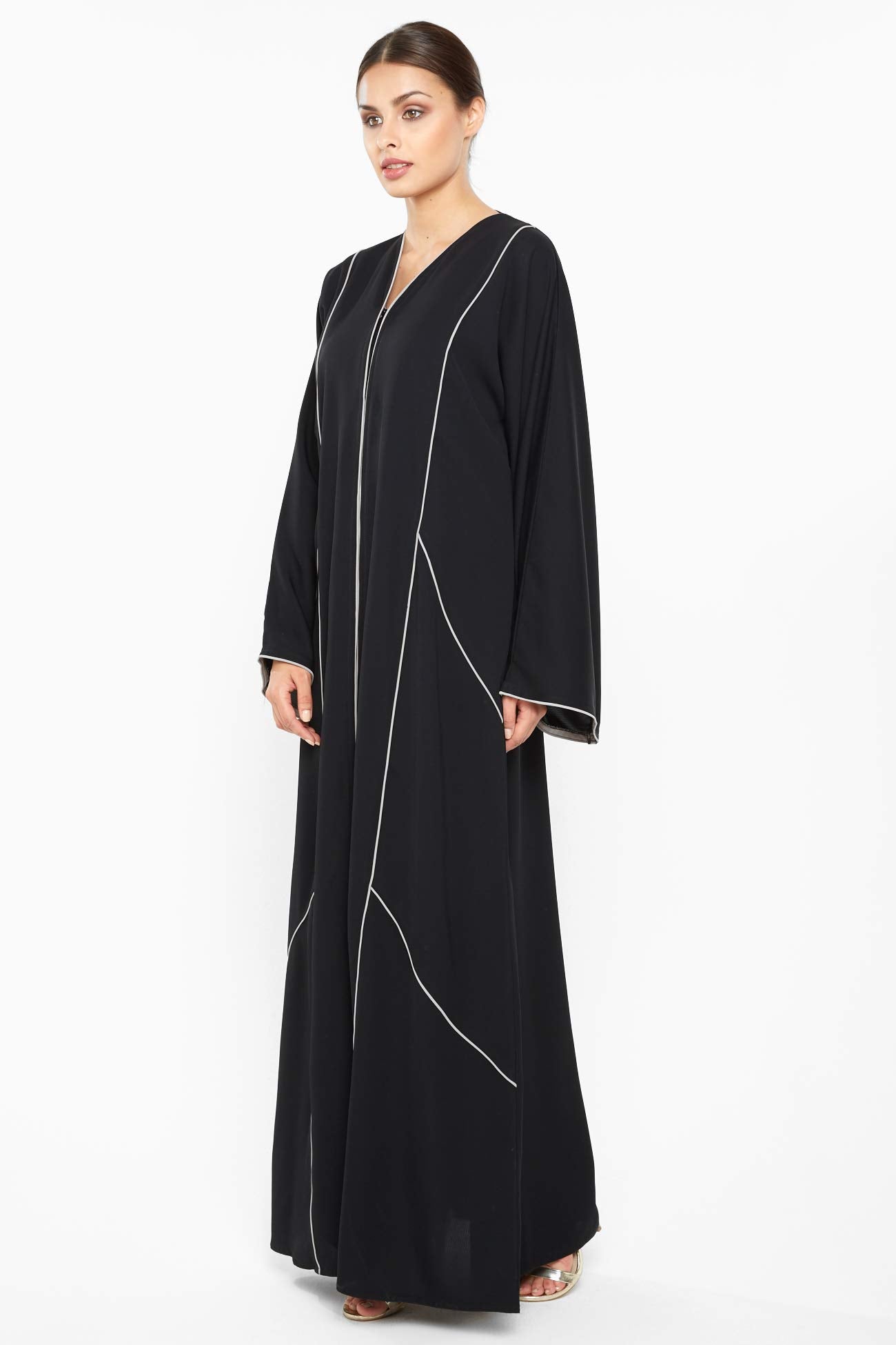 Nukhbaa Womens Premium Abaya Made With Fine Fabric, Comes With Matching Hijab AJ673A