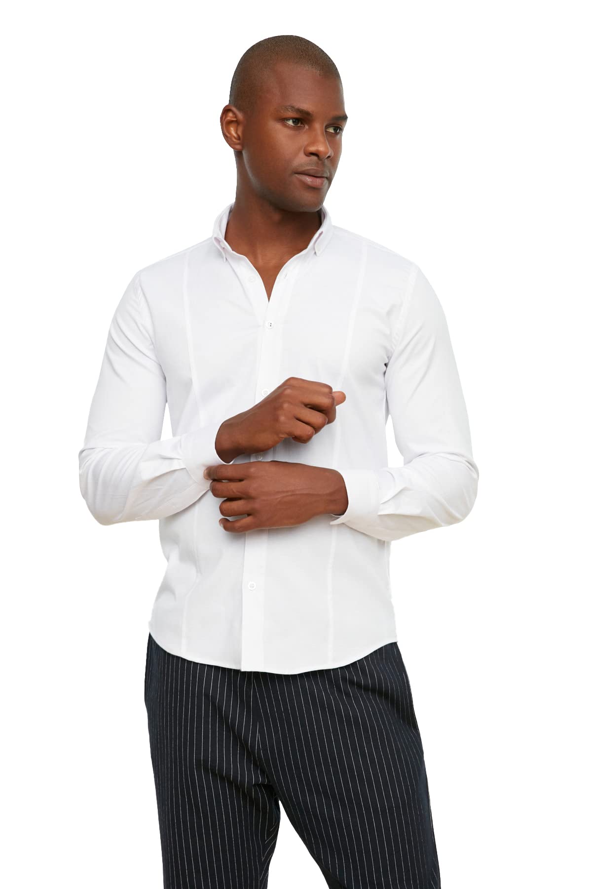 Trendyol Saks Men's Buttoned Collar Slim Fit Shirt TMNSS20GO0147