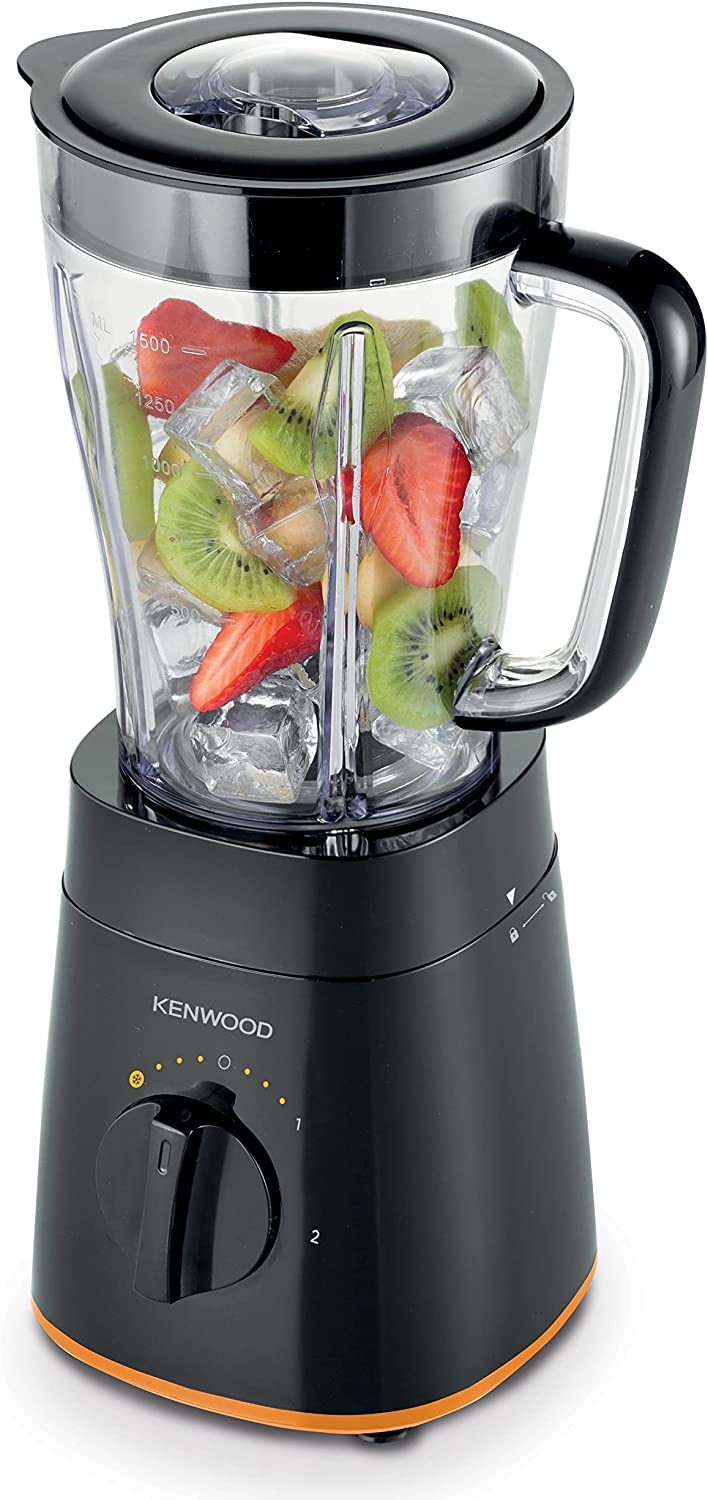 Kenwood Blender Smoothie Maker With Grinder Mill, Chopper Mill, Ice Crush Function, 2 L, 500 Watts, BLP15.360BK Black - International Warranty