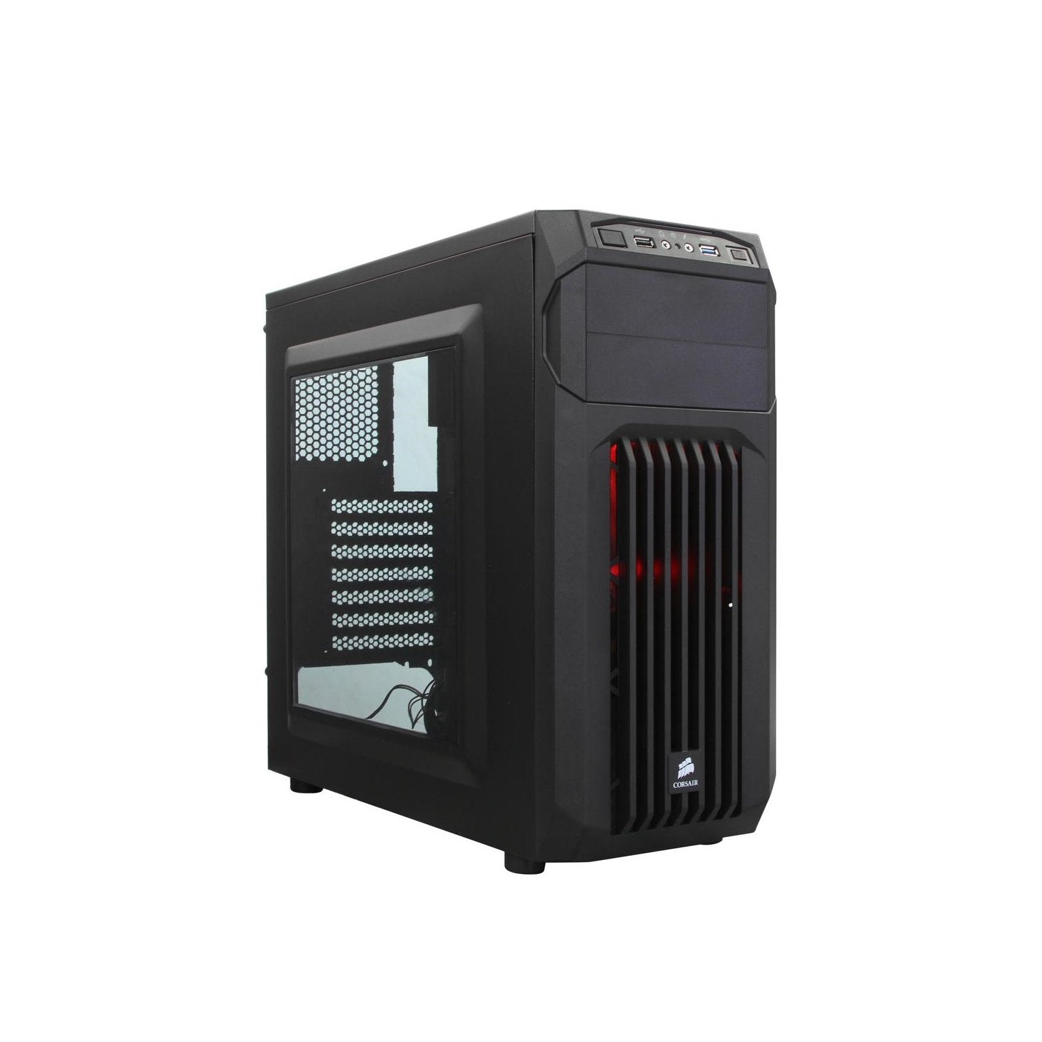 Corsair CC-9011050-WW Carbide SPEC Series SPEC-01 Aggressive Red LED Mid Tower Gaming Case, Black/Red