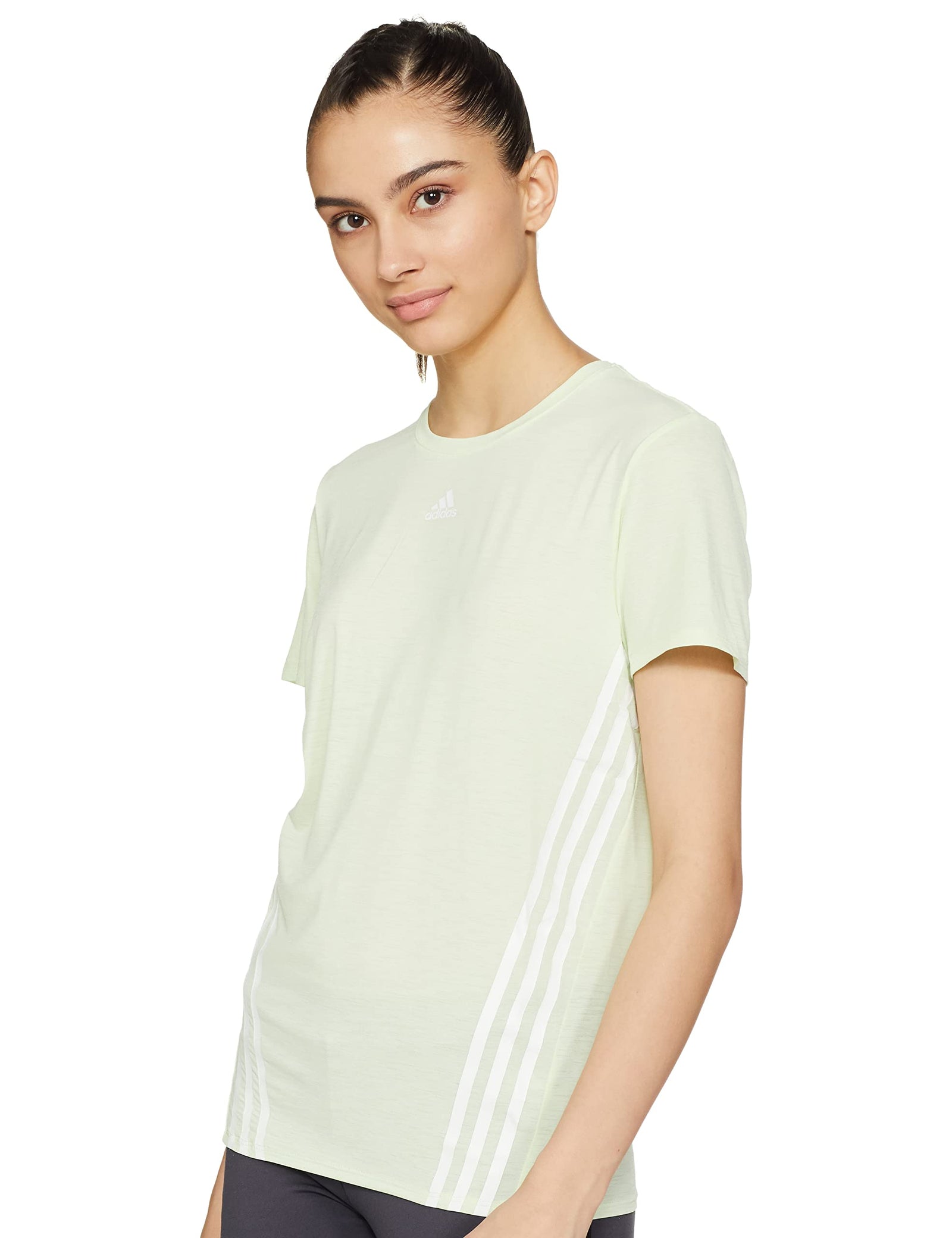 adidas Women's TR337 T-SHIRTS , Almost lime-white , M