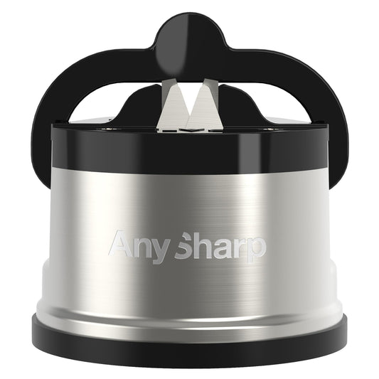 مبرد سكاكين AnySharp Pro (معدن) مع كوب شفط، تشطيب معدني مصقول، مقاس واحد
