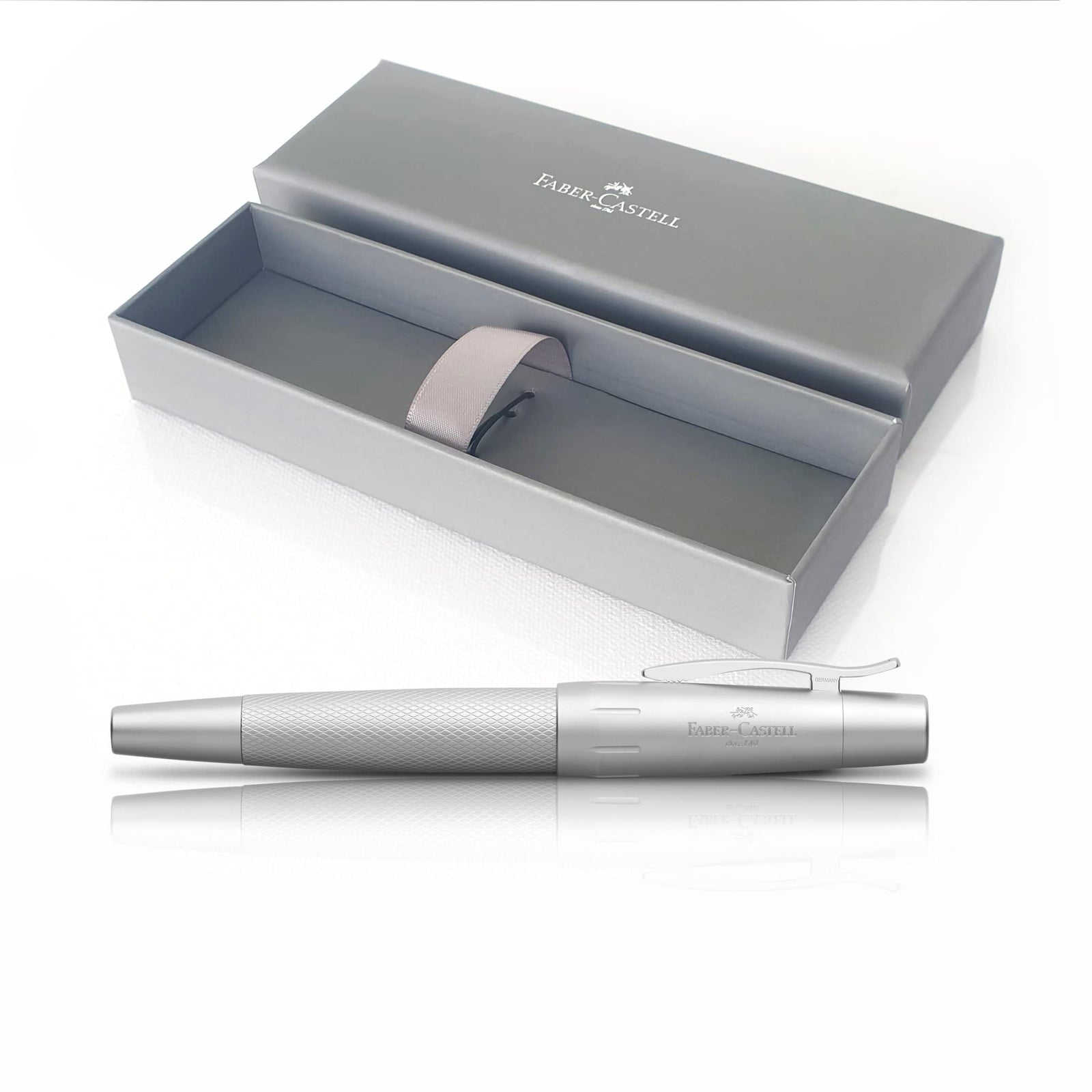 FABER-CASTELL ROLLERBALL PEN E-MOTION PURE SILVER