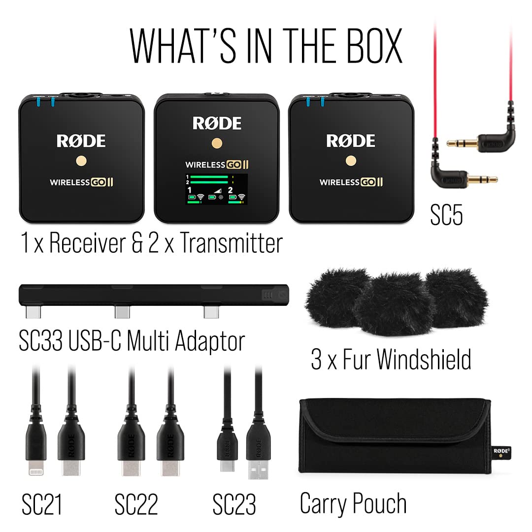 Rode Microphones Wireless GO II Dual Channel Wireless Microphone System, WIGOII