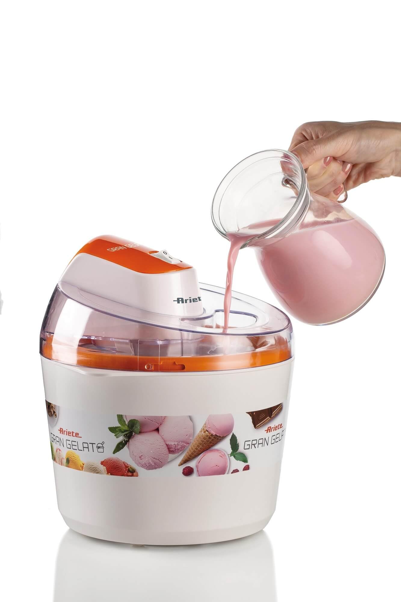 Ariete Electric Ice Cream Maker, 1.5L, 12W, Ready in 30 Min, Portable Ice Cream Machine for Home, Ideal for Making Sorbet, Frozen Yogurt & Dessert, 12h Pre-Refrigerating Bowl - ART642