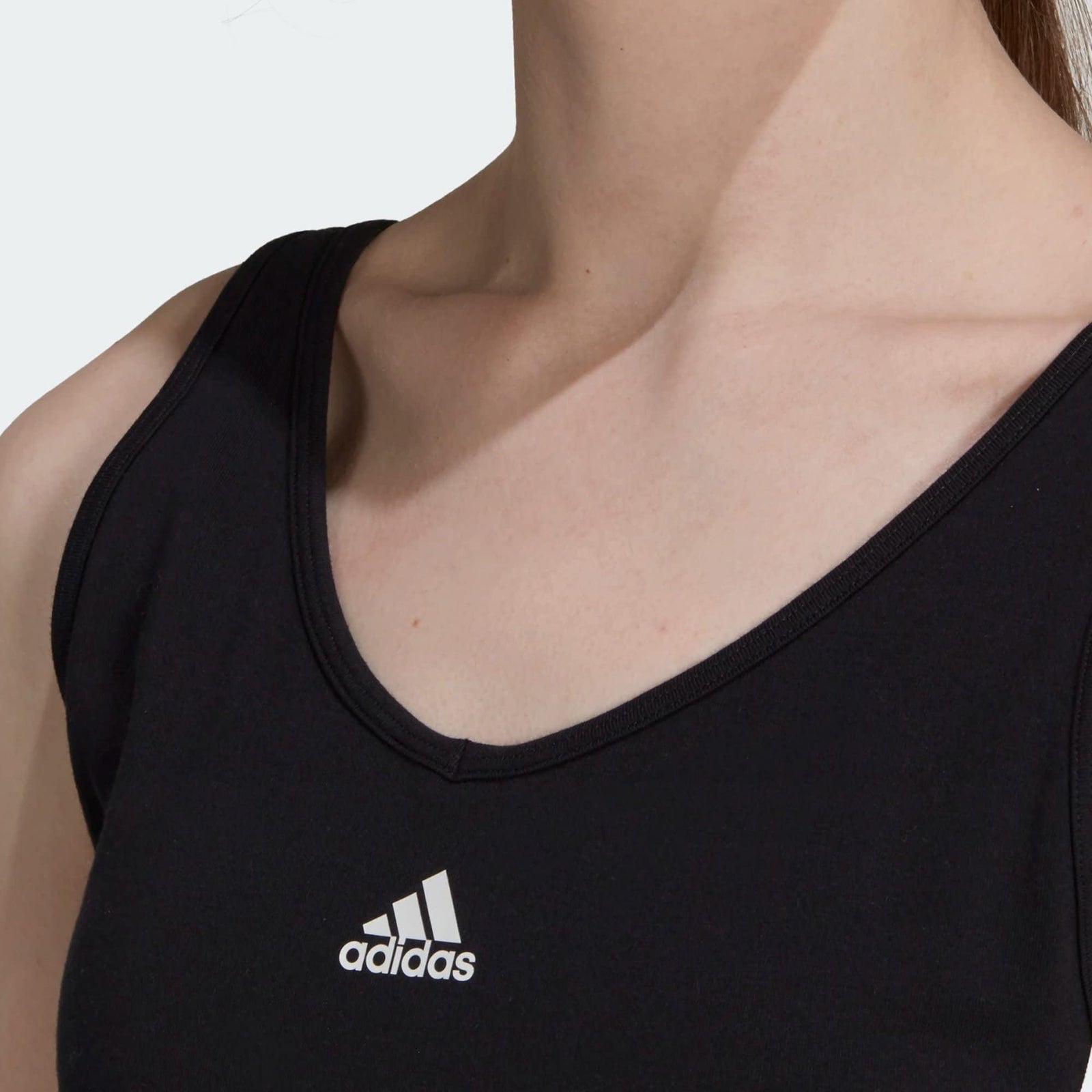 adidas Womens Essentials 3-Stripes Crop Top With Removable Pads T-Shirt