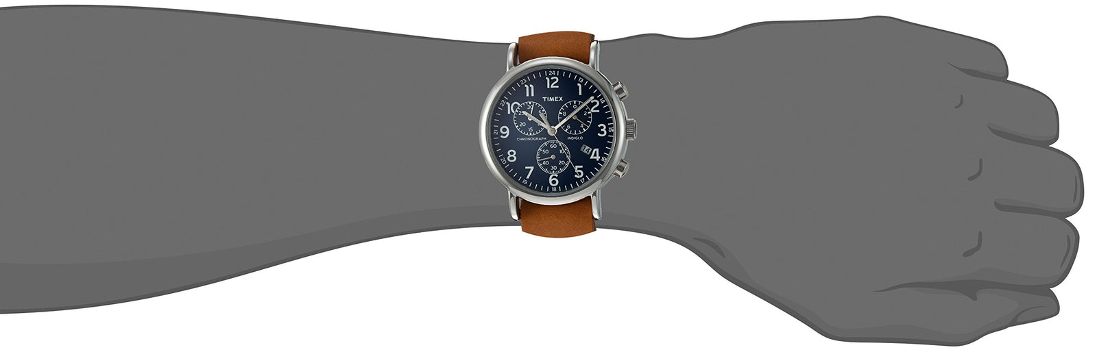 Timex Unisex's Analog Quartz Watch with Leather Strap - Tan/Blue - TW2P624009J