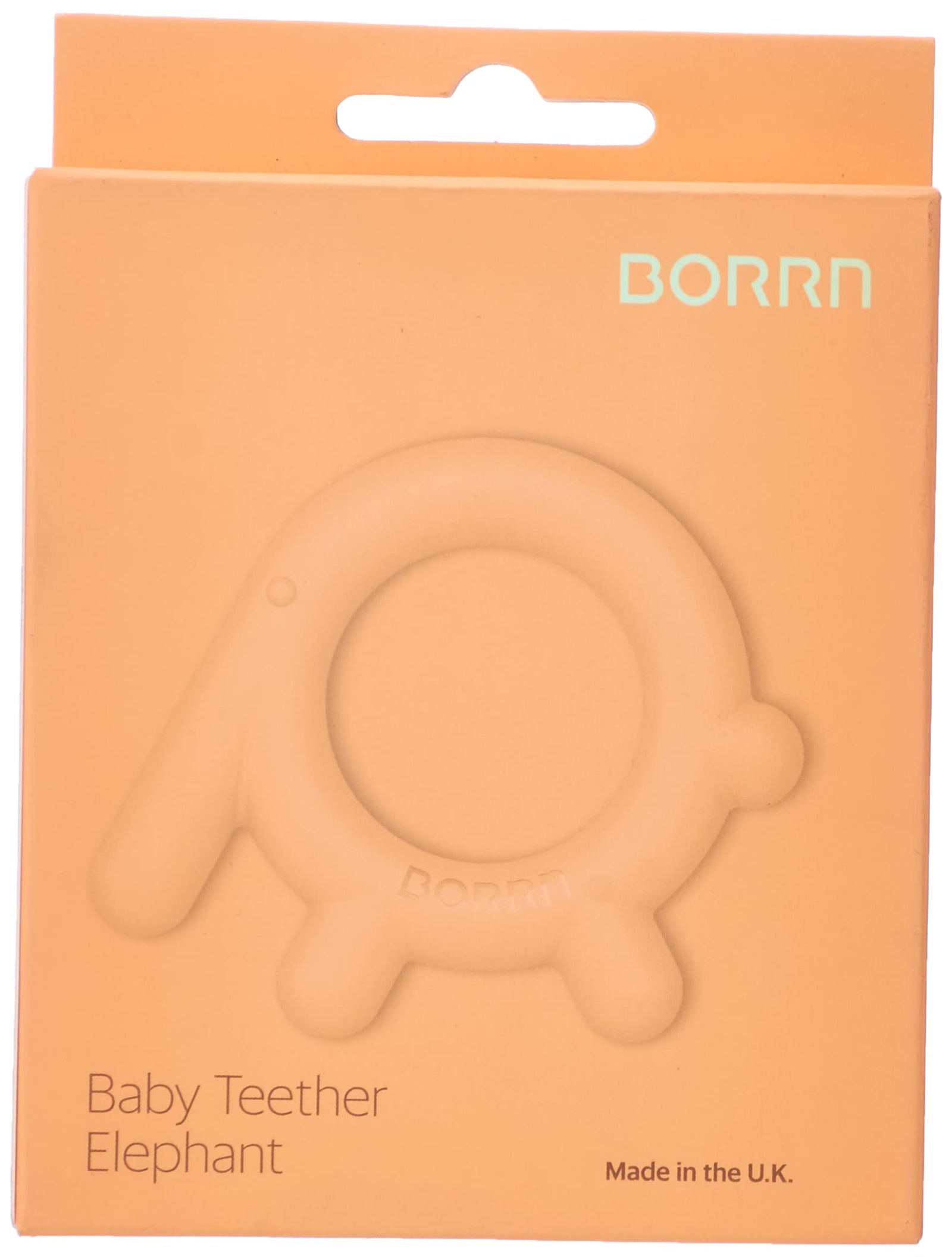 Borrn Silicone Elephant Shaped Baby Teether - Orange