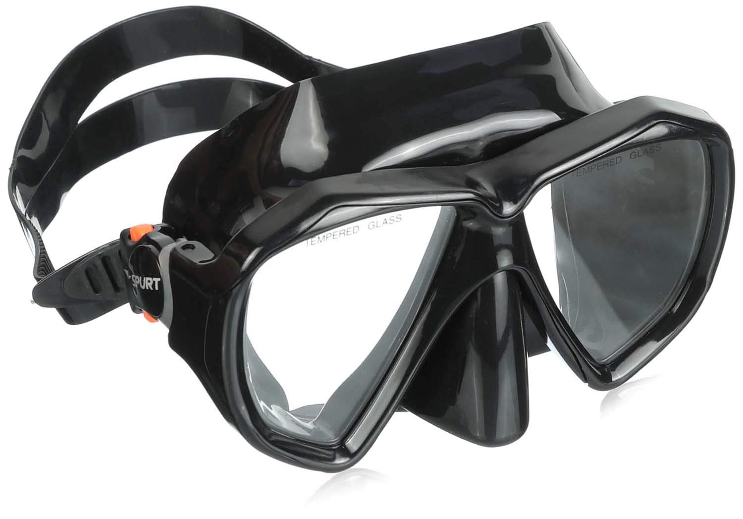 SPURT Snorkeling Mask with Tube M208 (Pvc) Black Set of 2