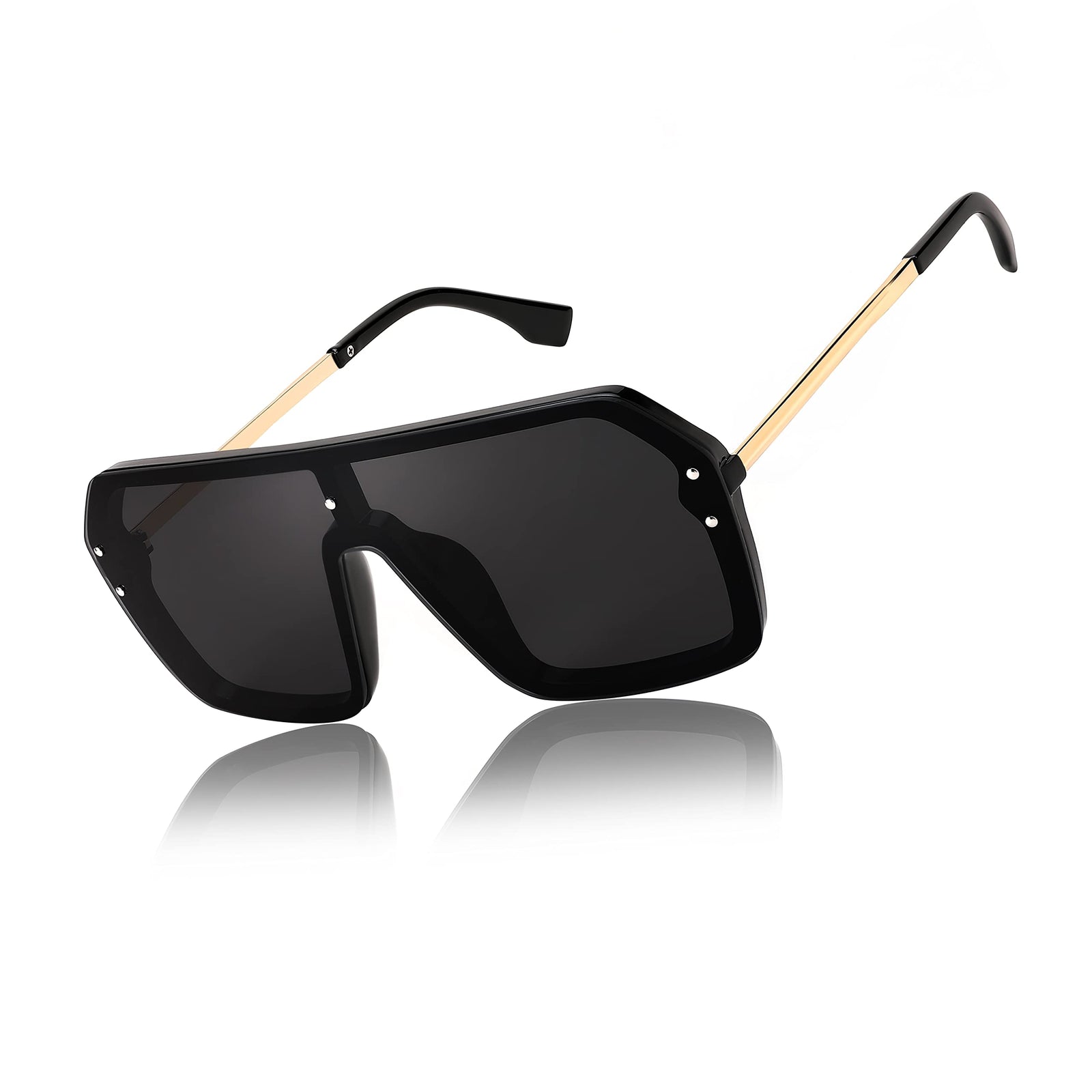 FEISEDY Classic Siamese One Piece Sunglasses Nice Rimless Stylish Retro Design for Women Men B2574