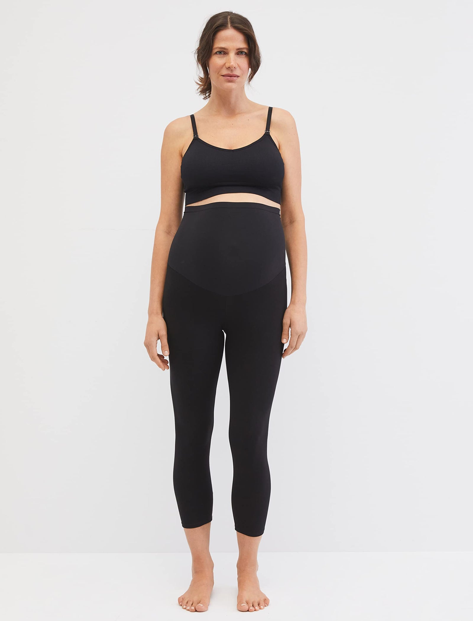 Motherhood Maternity Women's Essential Stretch Crop Length Secret Fit Belly Leggings Leggings