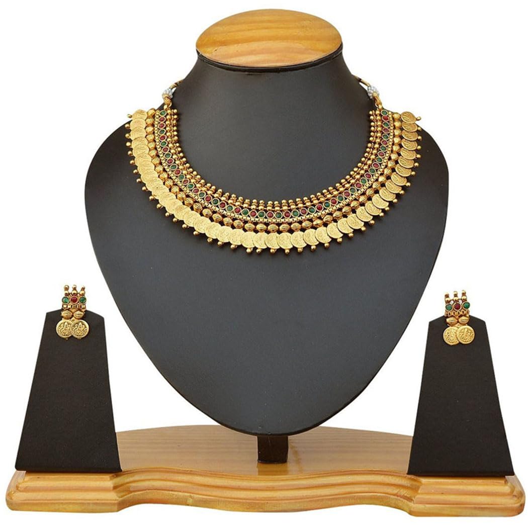 YouBella Golden Plated Jewellery Set for Women (Multi-Colour)(YBNK_3451_FON)