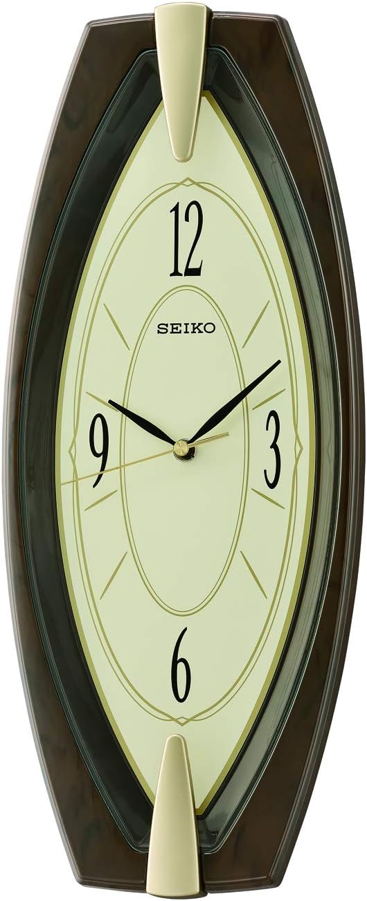 Seiko wall clock, brown, 45.5 x 18.7 x 4.8