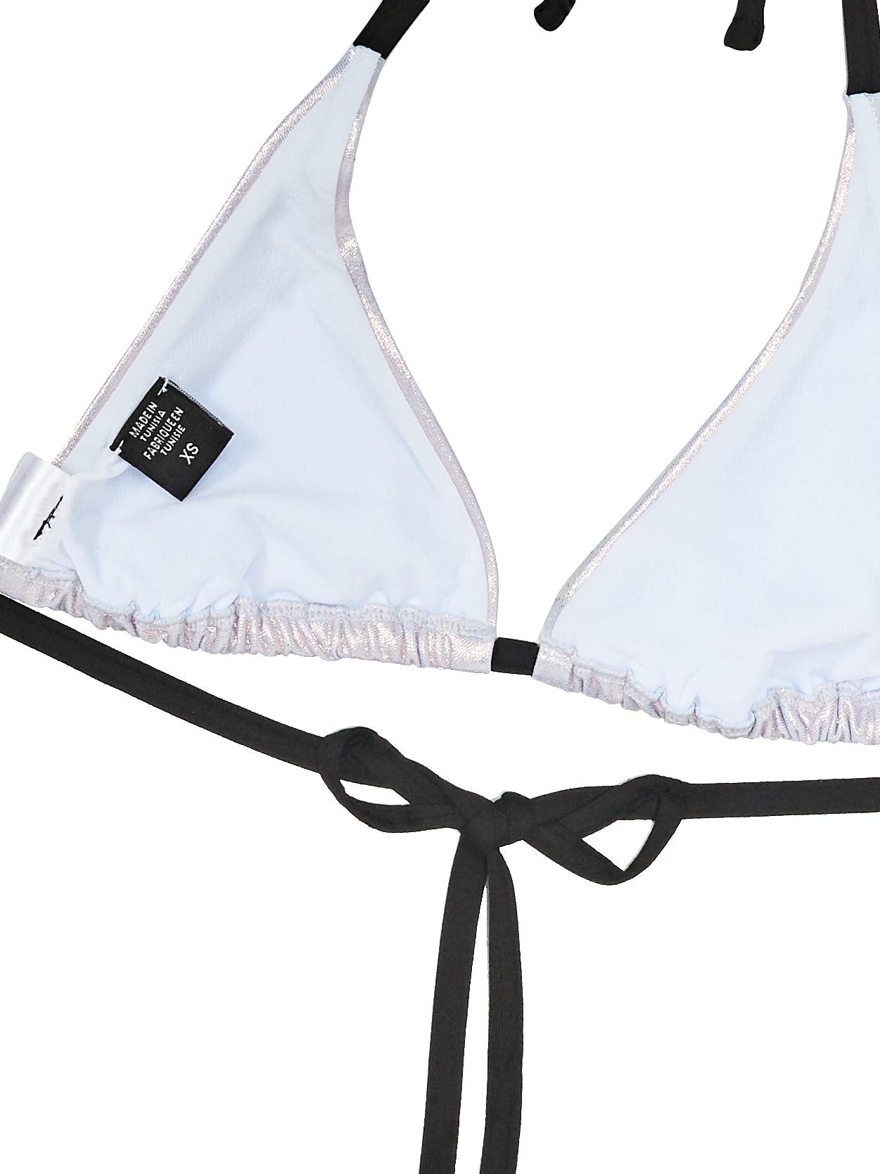 GUESS Women's Triangle Bras, Silver (Shiny Silver Shaded FW32), X-Small