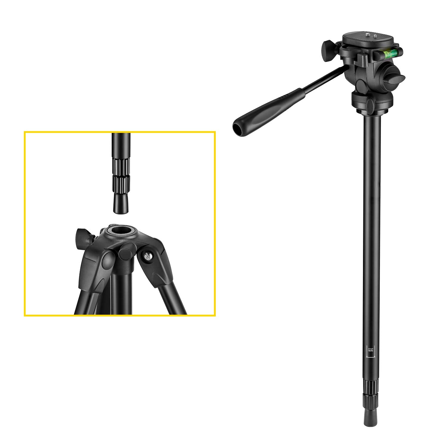 National Geographic Photo Tripod Kit With Monopod, Carrying Bag, 3-Way Head, Quick Release, 3-Section Legs Lever Locks, Geared Centre Column, Load Up 3Kg, Aluminium, For Canon, Nikon, Sony, Nghp004