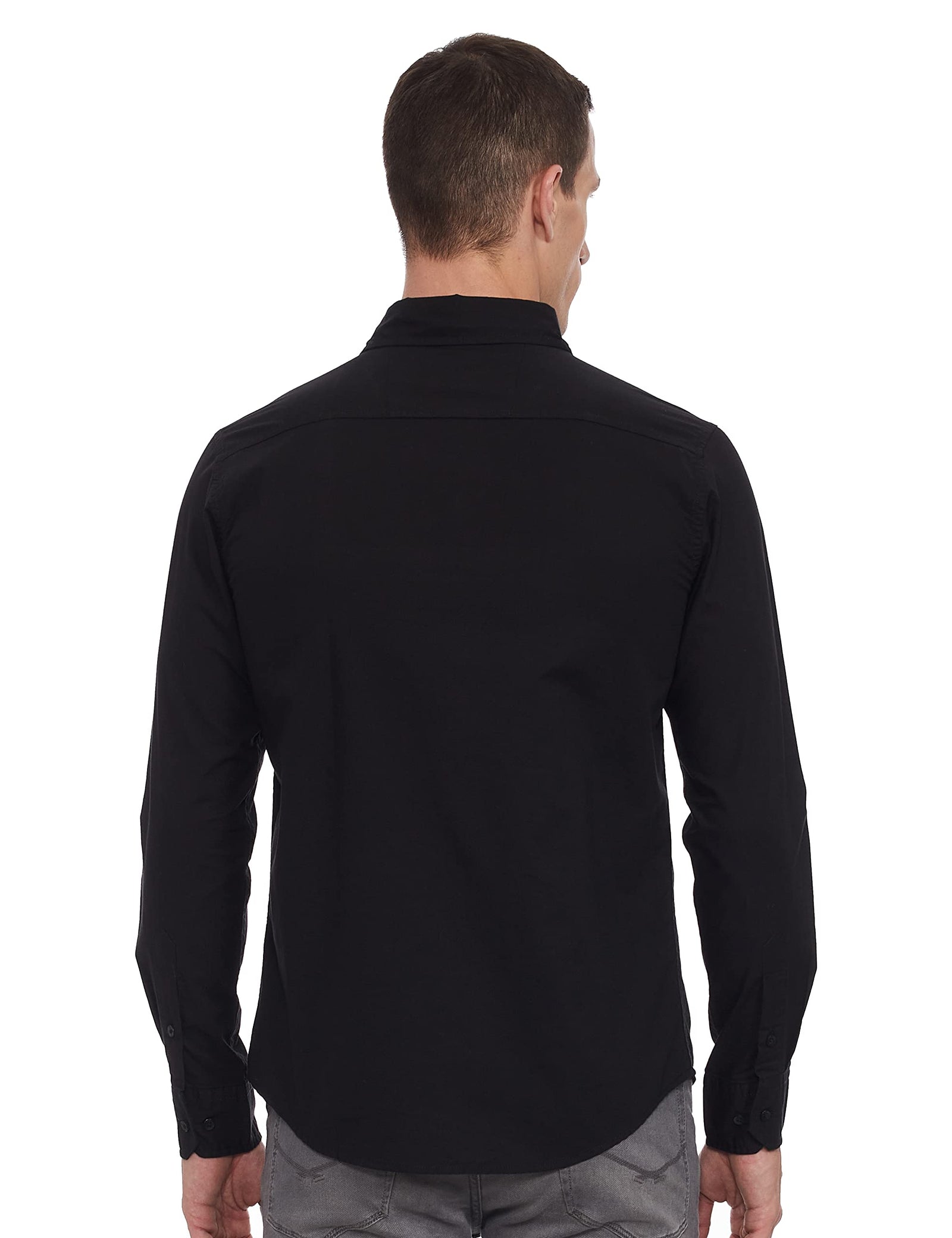 Diverse Men's Solid Slim Shirt (Dcmff06Sc09L03-782A) Size: XL Color: Black