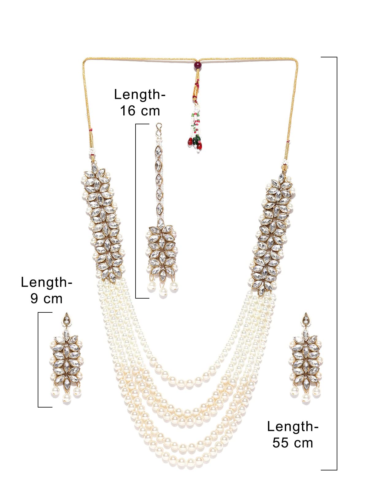 ZAVERI PEARLS Jewellery Set For Women (Golden)(Zpfk6989)