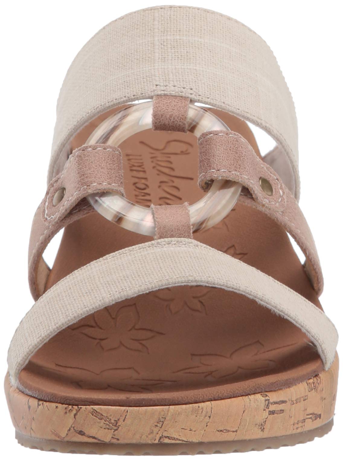 Skechers BEVERLEE - Multi-Strap O-Ring Slide Women's Wedge Sandal - Natural