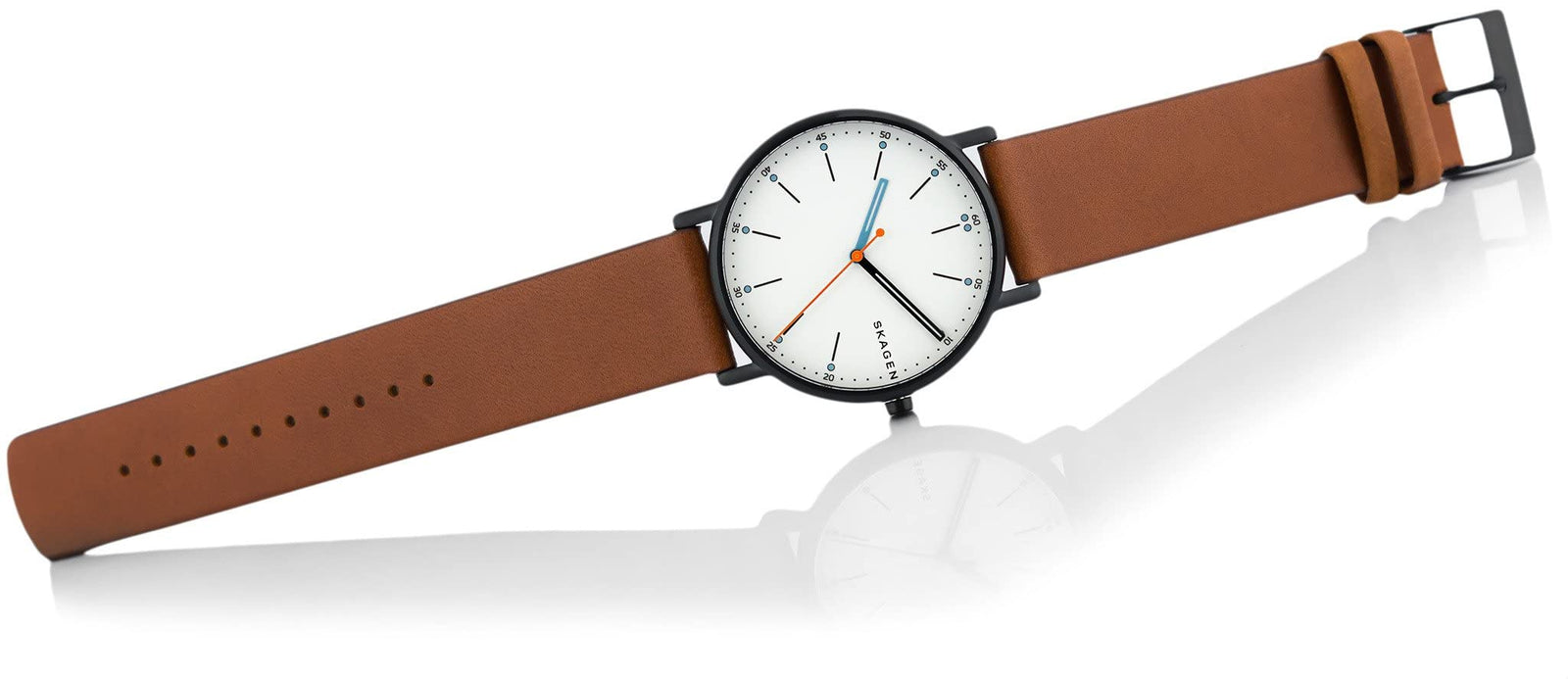 Skagen Signatur Men's White Dial Leather Analog Watch - Skw6374