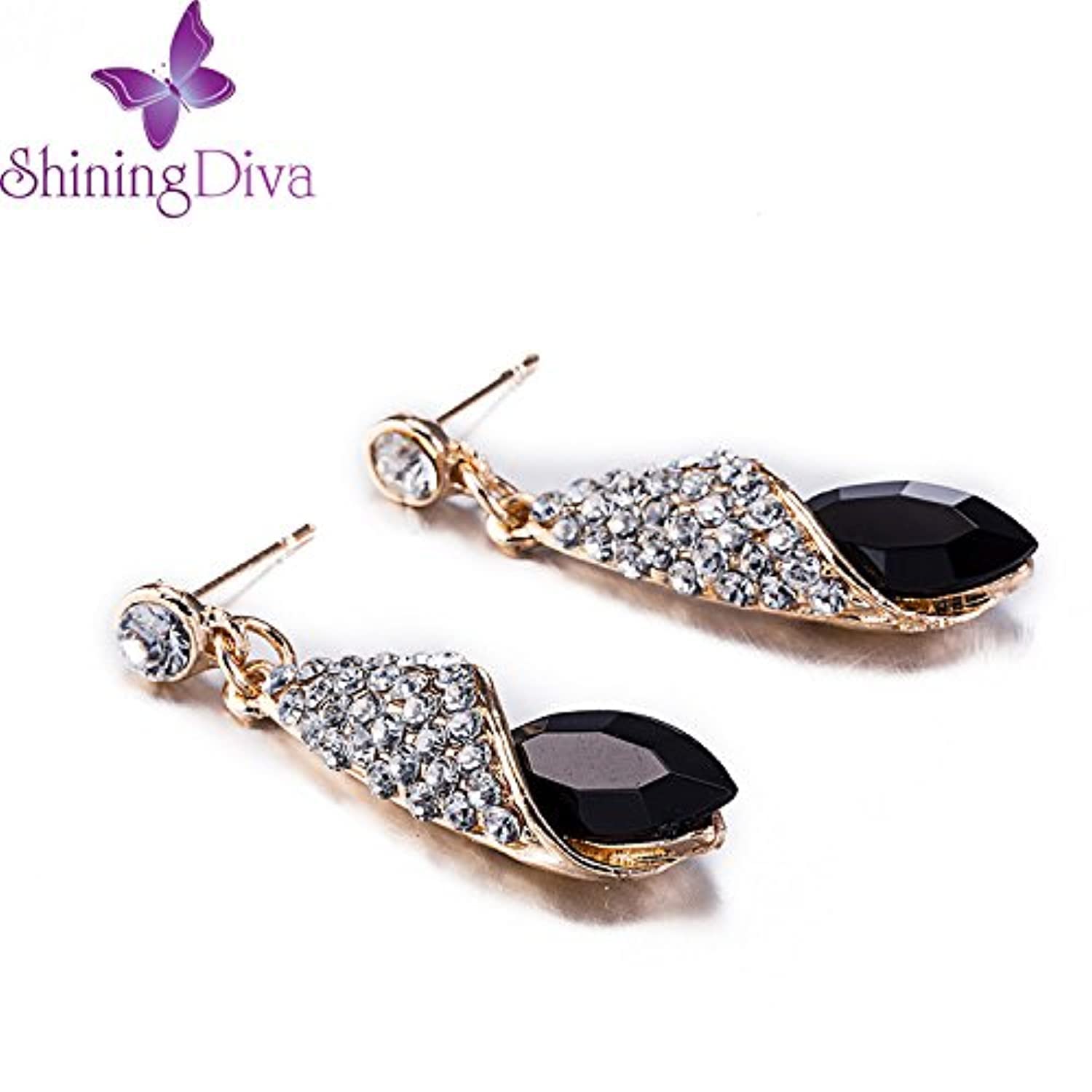 Shining Diva Fashion AAA 18k Gold Plated Crystal Earrings For Women & Girls