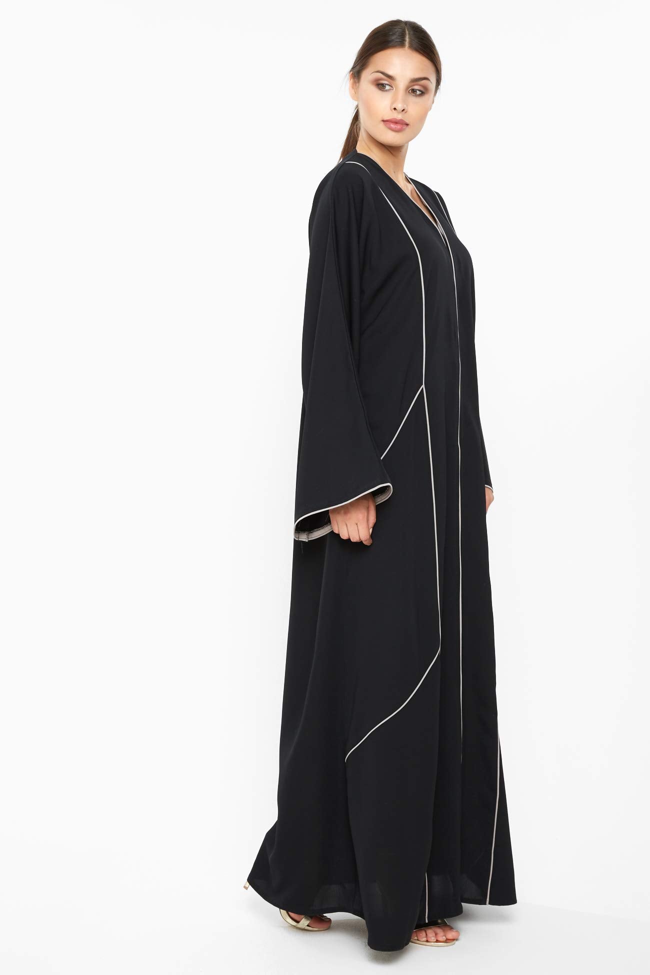 Nukhbaa Womens Premium Abaya Made With Fine Fabric, Comes With Matching Hijab AJ673A