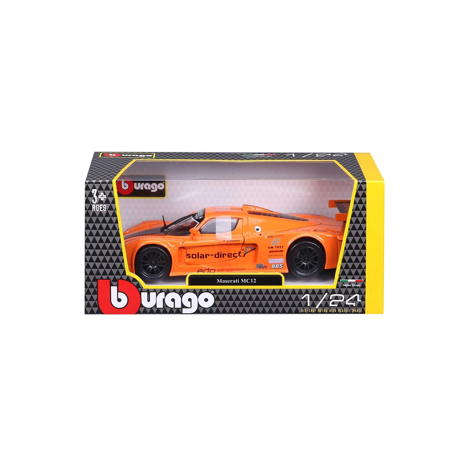 Bburago Maserati MC 12 Scale 1:24 Diecast Car - 3 Years & Above , Orange (Yellow 18-21078)