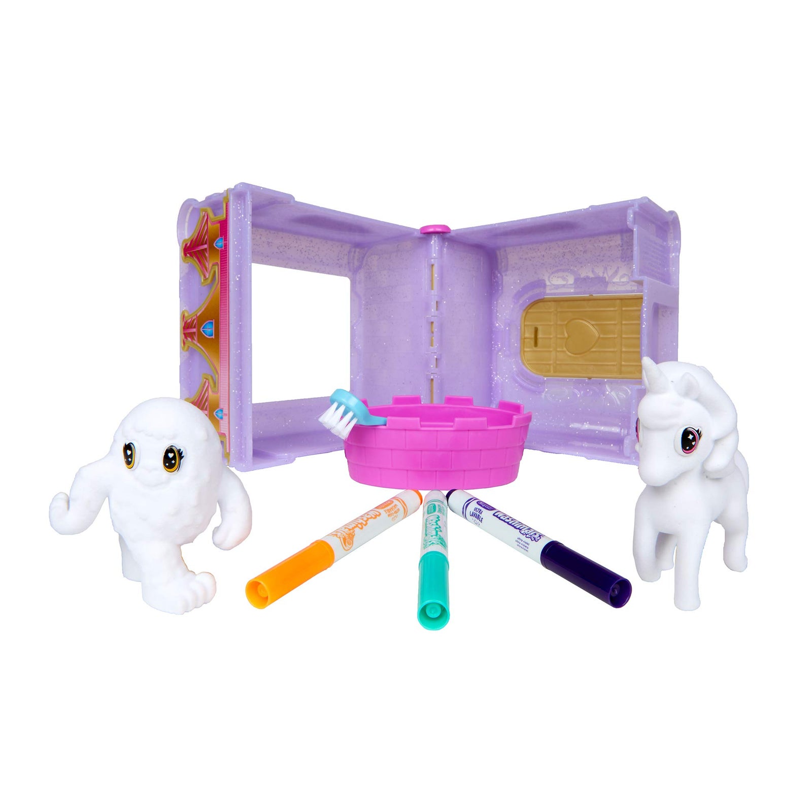 CRAYOLA Washimals Peculiar Pets Palace Case | Creative Colouring Playset With Washable Markers And Magical Pets For Ages 3+