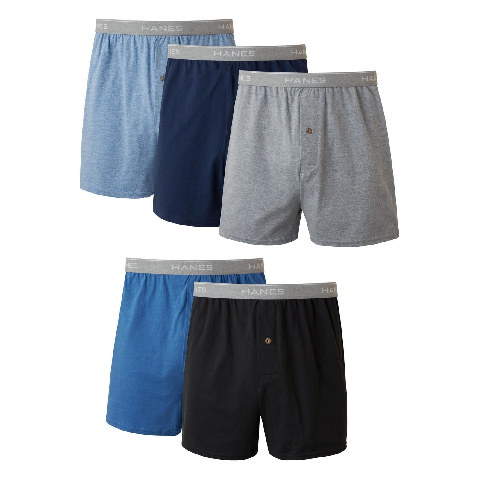 Hanes Men's Knit Boxers pack of 5 Boxers (pack of 5)  Hanes   