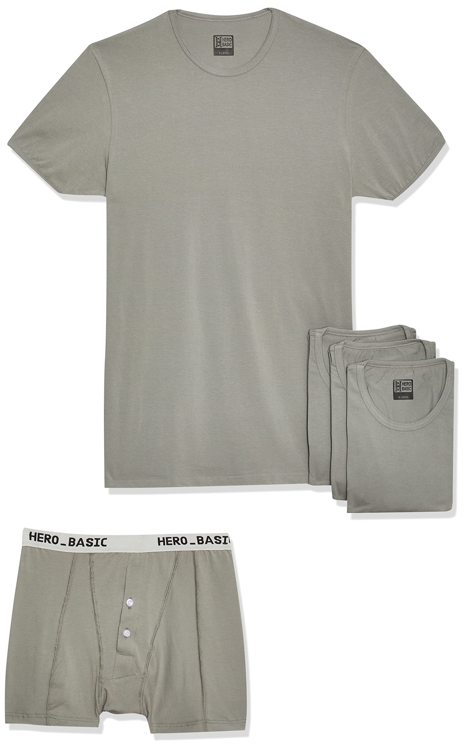 Hero Basic mens Set Of 4 - Round Neck t-Shirts + Free Boxer Underwear (pack of 5)