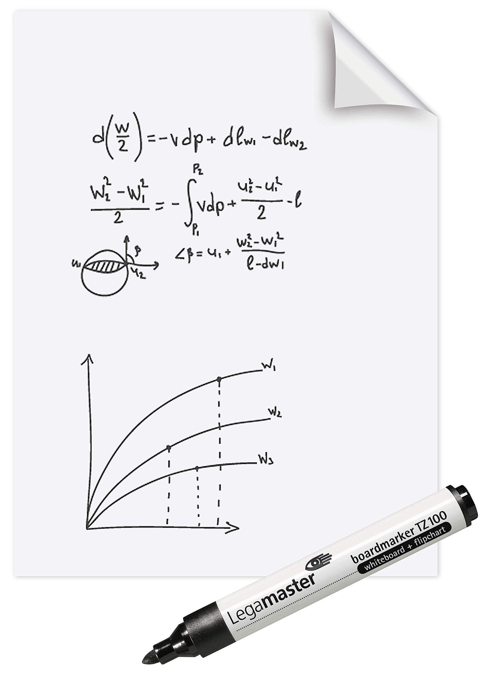 Legamaster Magic-Chart Whiteboard Foil, 25 Re-Usable Self-Stick Sheets - 60X80cm, Ref: 7-159100