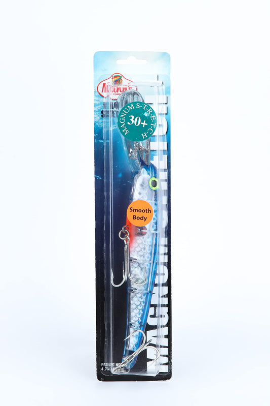 Mann's - fishing lure with hooks - magnum stretch +30 blue black mylar - sdrb809m