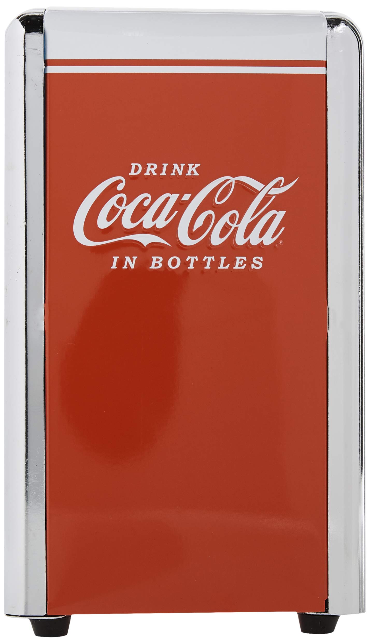 طقم ملح وفلفل Coca-Cola CC339N من TableCraft مع حامل معدني مغطى بالكروم CC342