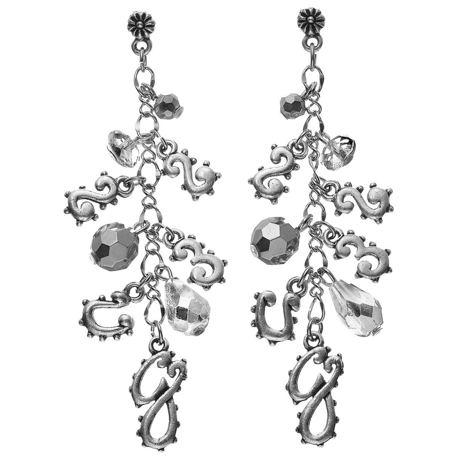 Guess UFE10818 Embellished Charms Dangle Earrings for Women - Zircon