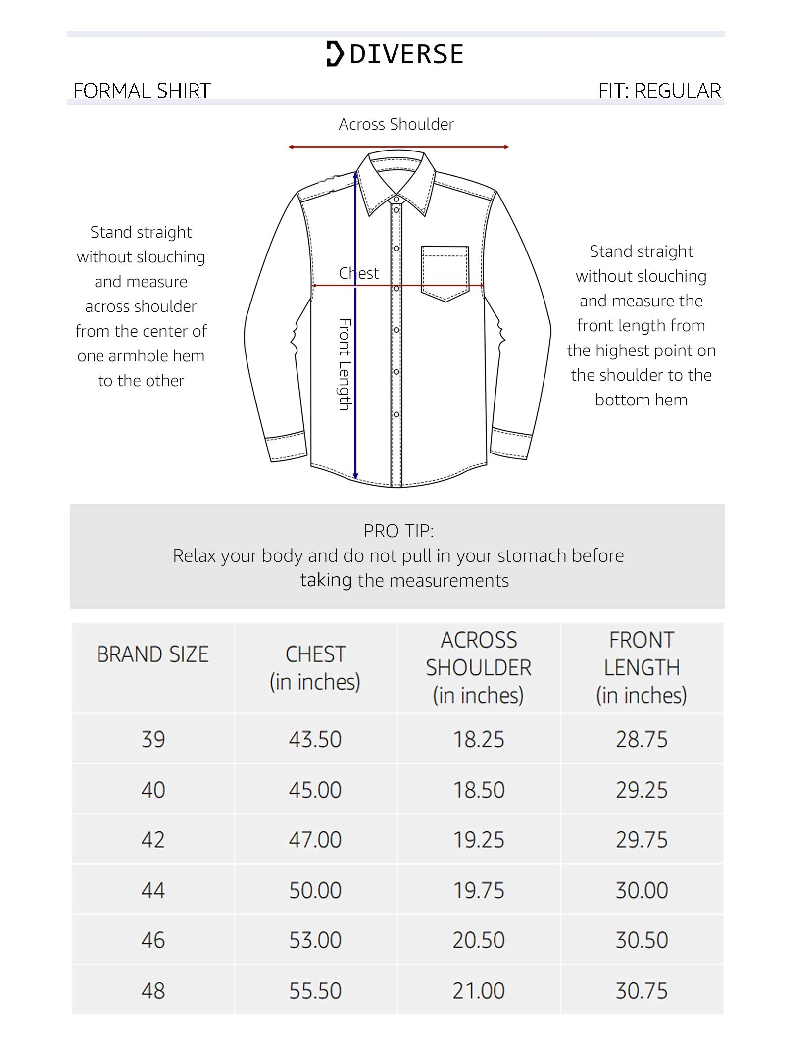 Diverse Men's Solid Formal Shirt