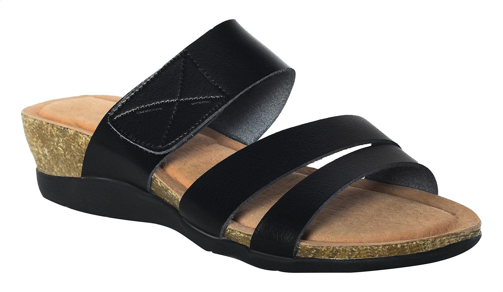 Pixi Faux Leather Velcro Closure Wedge Sandals For Women