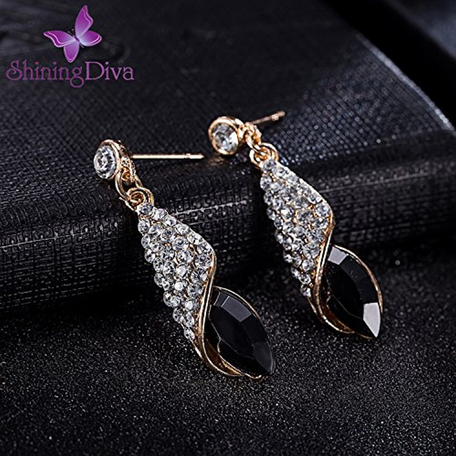 Shining Diva Fashion AAA 18k Gold Plated Crystal Earrings For Women & Girls