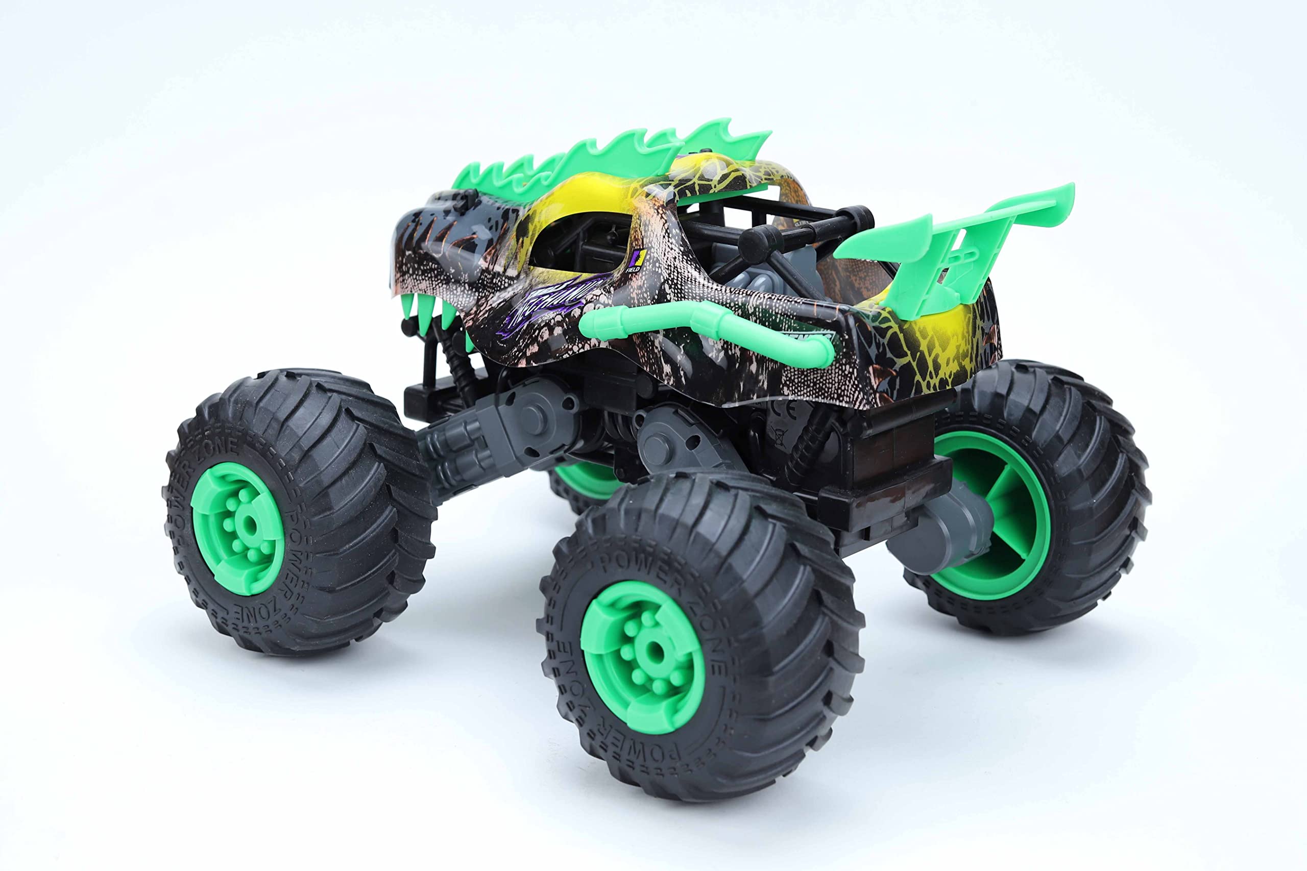 Hot wheels racing - monster trucks - skull racing trucks - with remote control , green * black * yellow