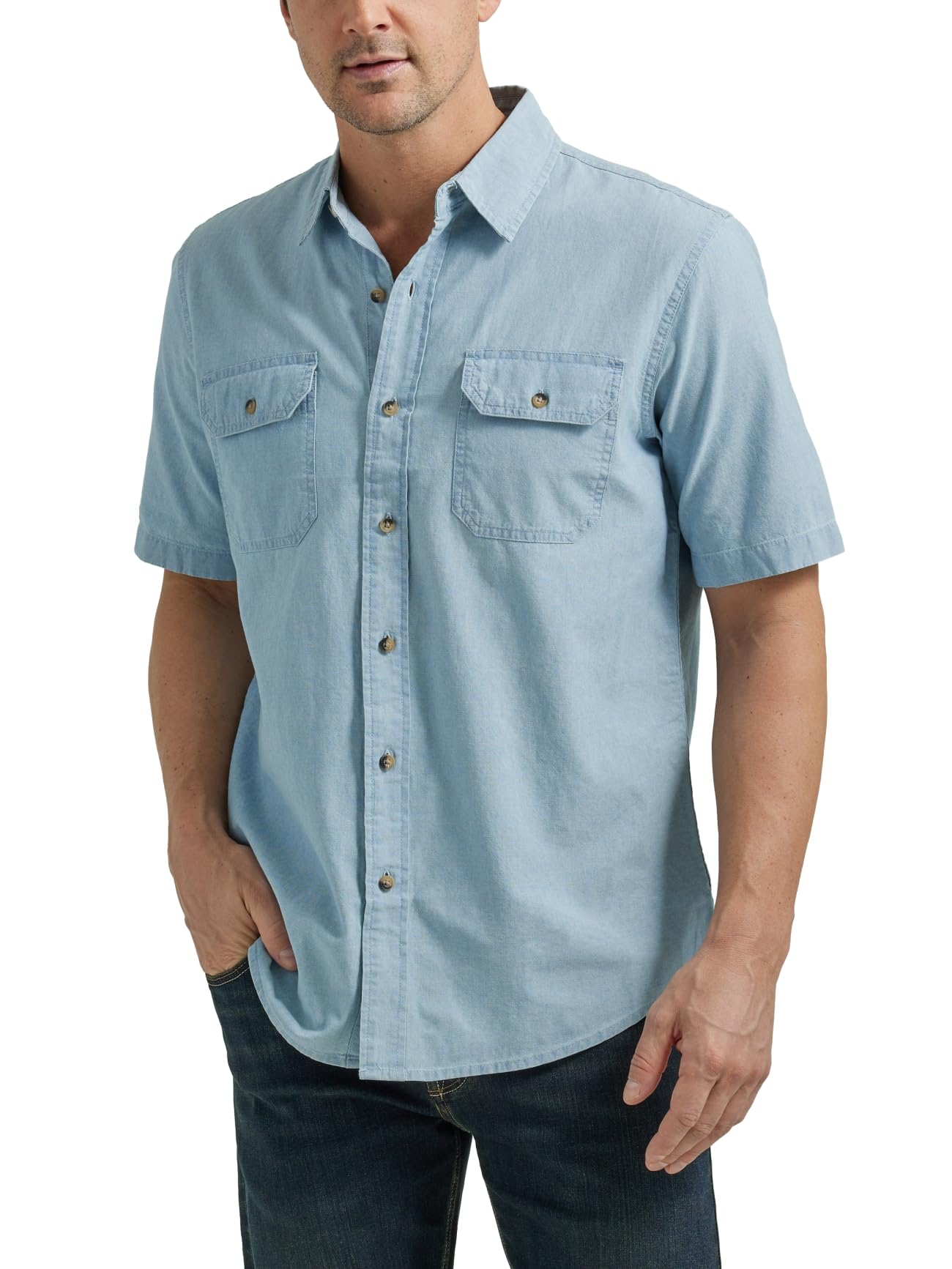 Wrangler Authentics Men's Short Sleeve Classic Woven Shirt