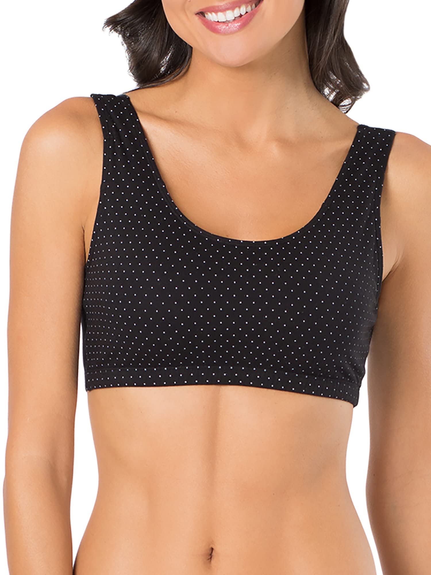 Fruit of the Loom Women's Built Up Tank Style Sports Bra Color: Heather Grey With Black/White/Black Size: 36