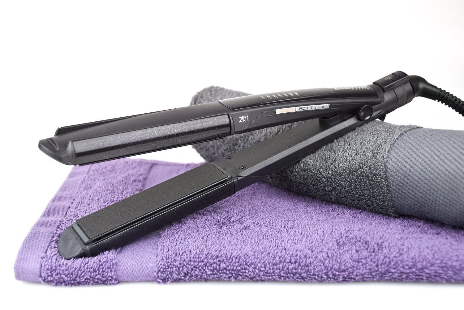 Babyliss 2 in 1 Wet and Dry Hair Curler & Straightener, Black - ST330E