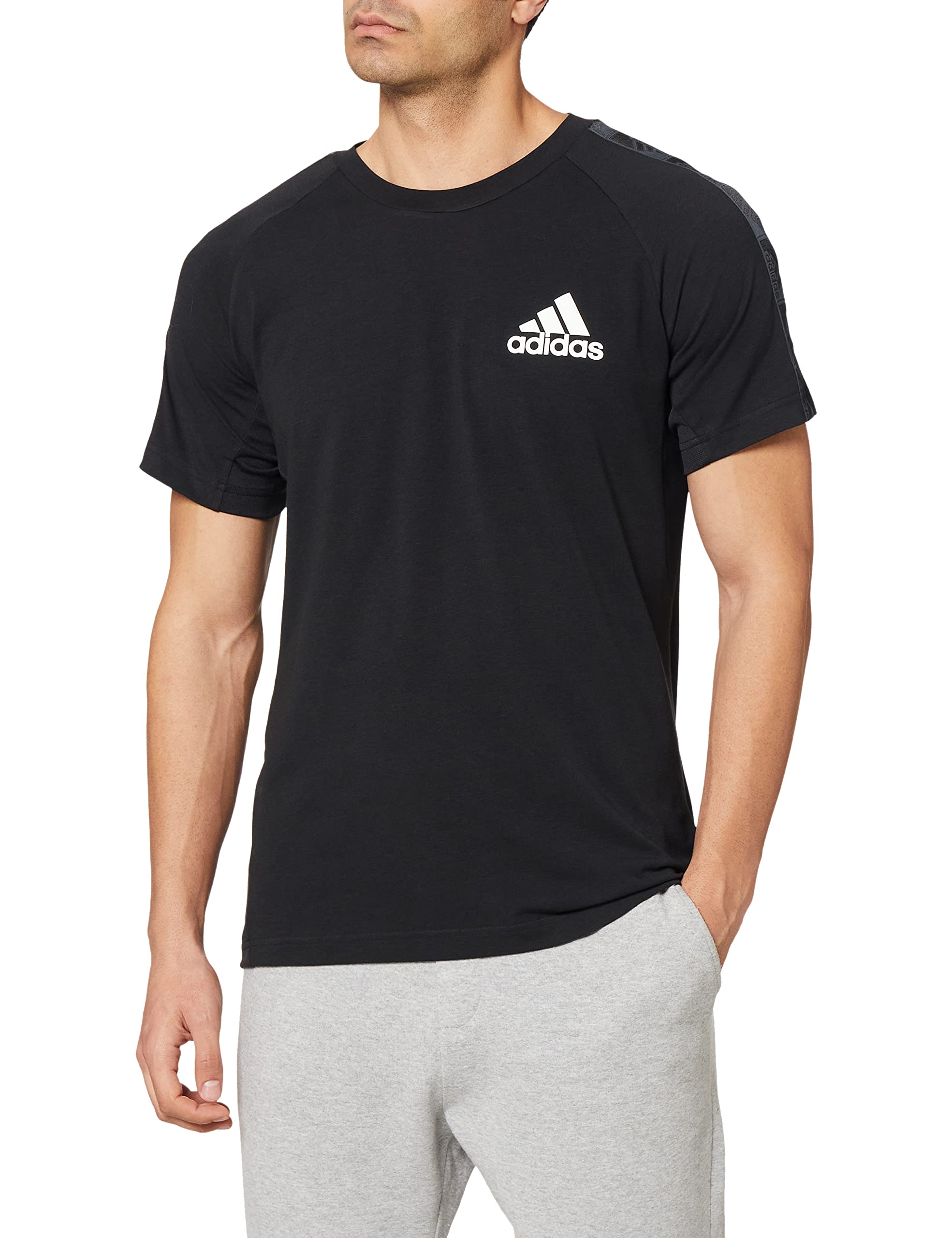 Adidas Aeroready D2M Sport Motion Logo Men's Fitness Training T-Shirt - Black