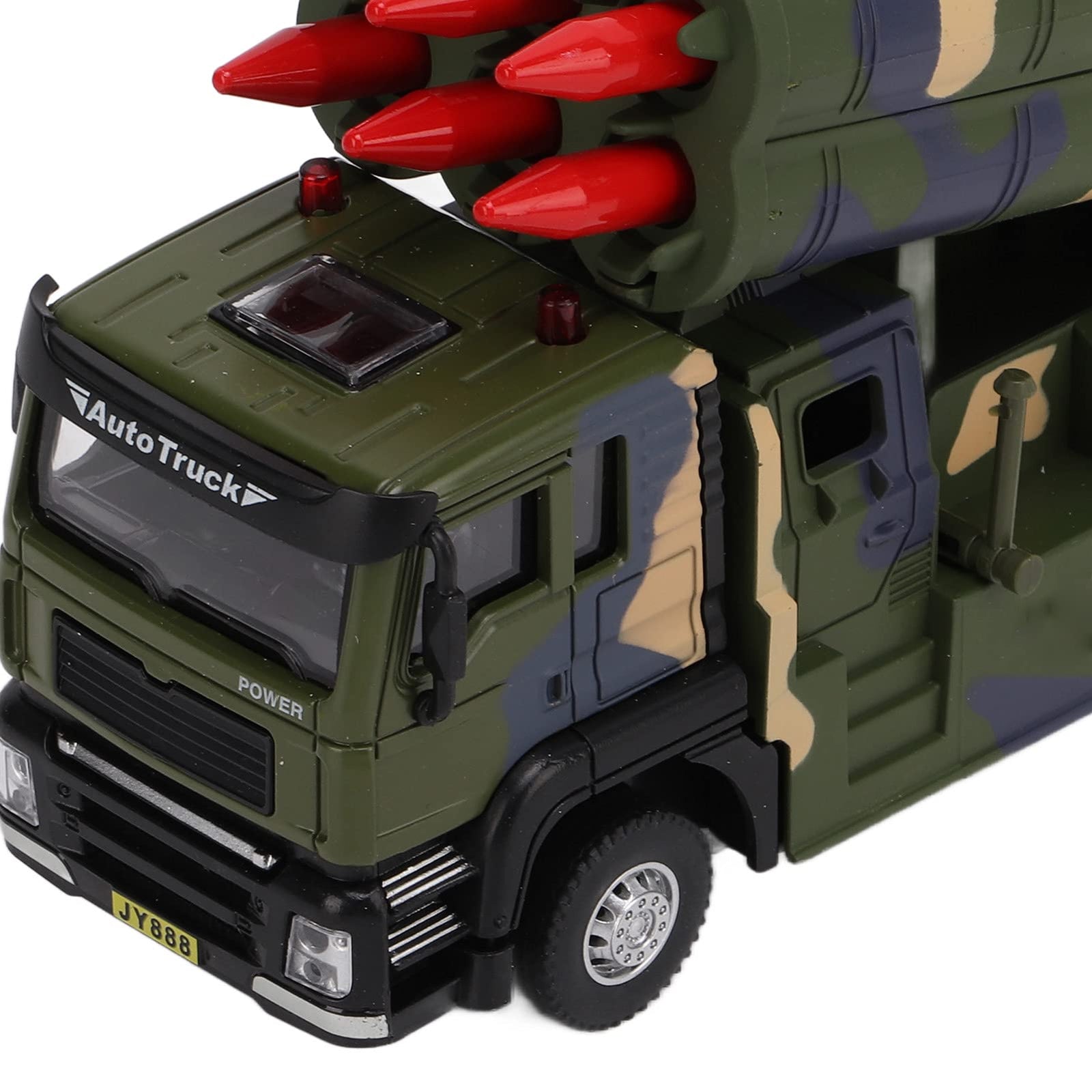 1/50 Military Missile Vehicle Model with Pull Back, Sound, Light, and High Simulation Design for Kids