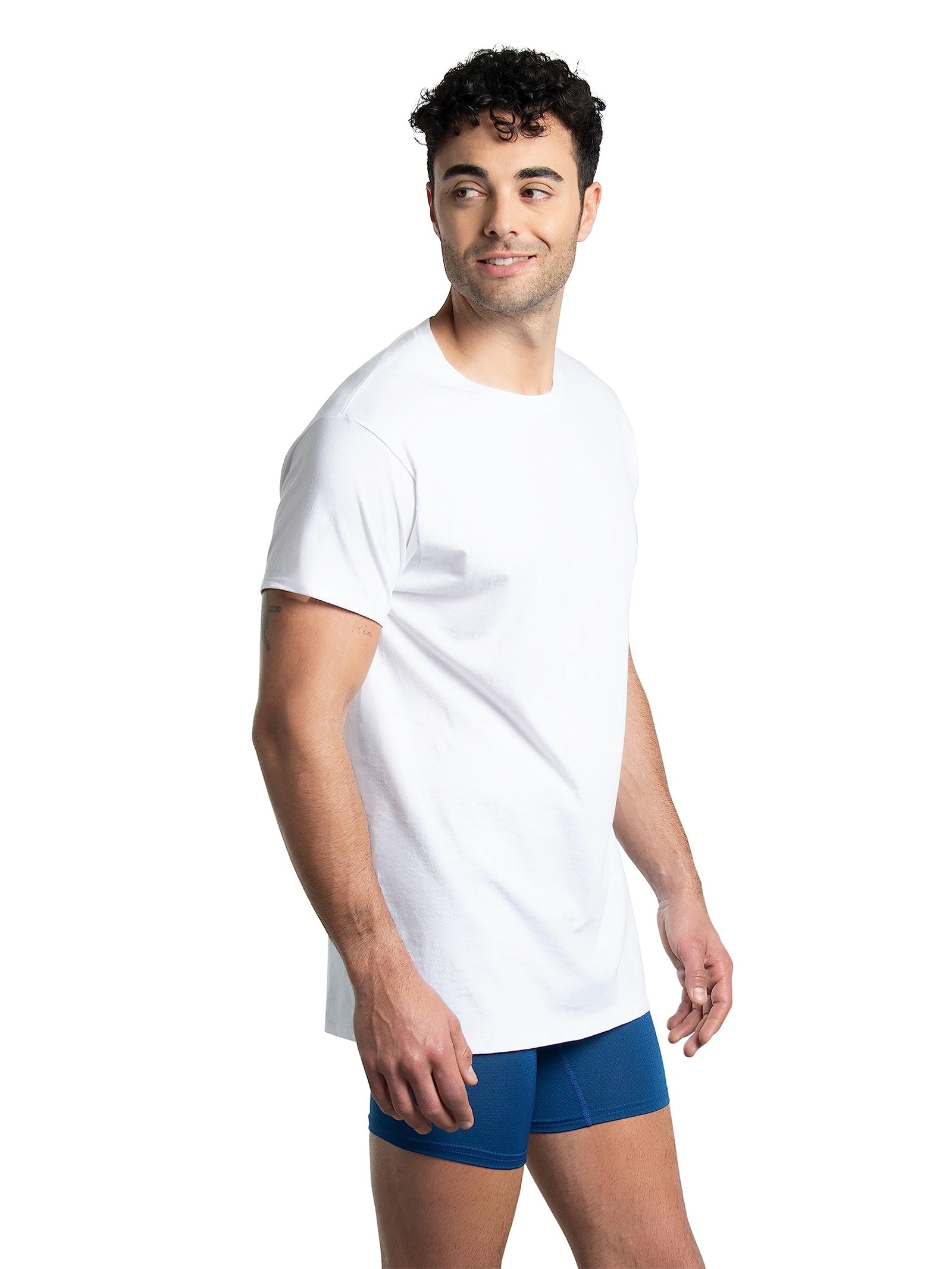 Fruit of the Loom Men's 3Pack(S)-2Pack(L) Breathable Crew T-Shirt, White