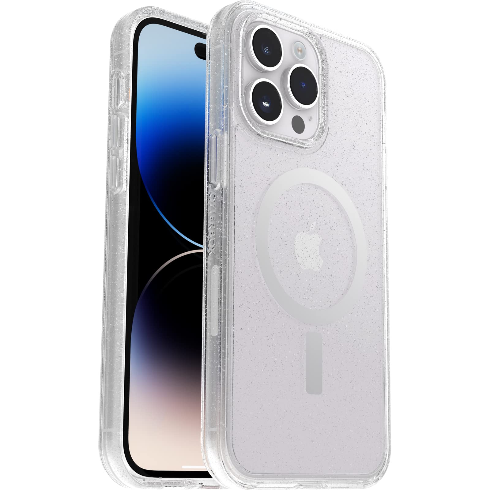 OtterBox Symmetry+ Clear Case for iPhone 14 Pro Max for MagSafe, Shockproof, Drop proof, Protective Thin Case, 3x Tested to Military Standard, Antimicrobial Protection, Stardust